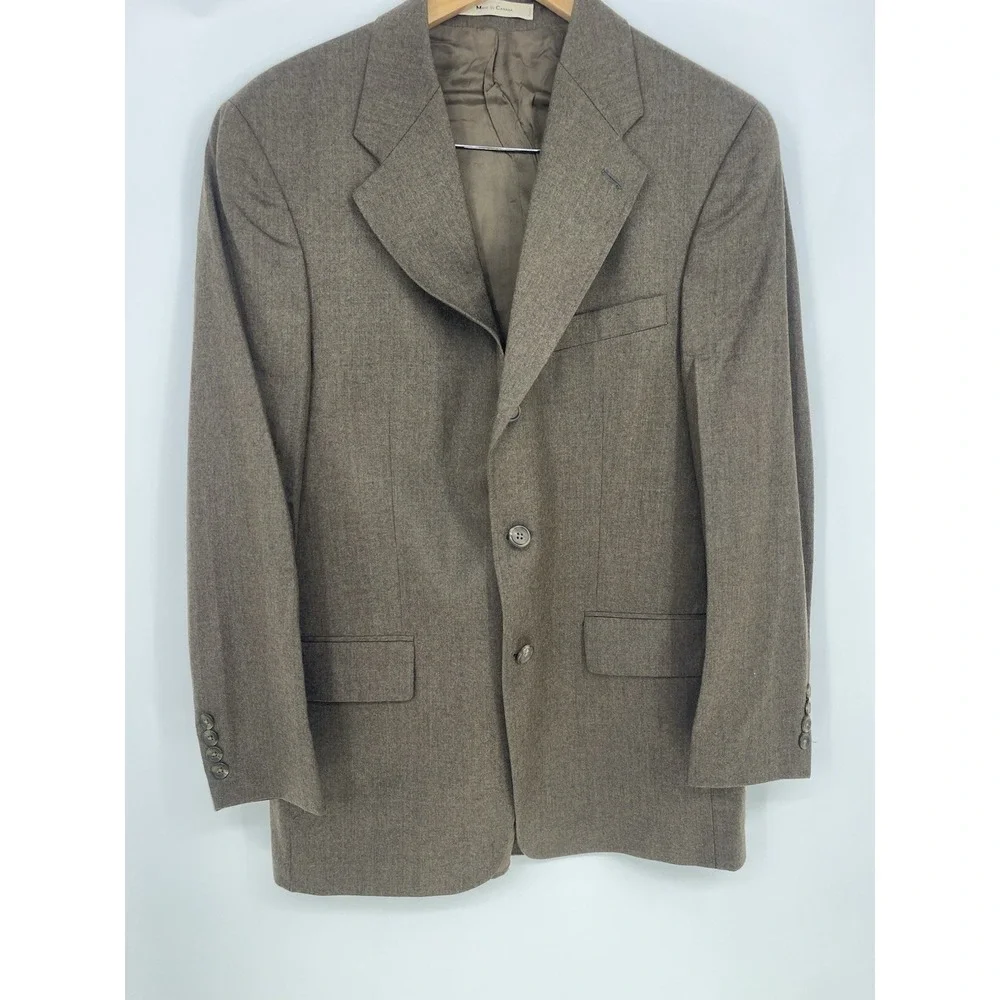 Vintage Chaps Ralph Lauren Brown 37R Wool Blazer Men Size Two Button Bag 2